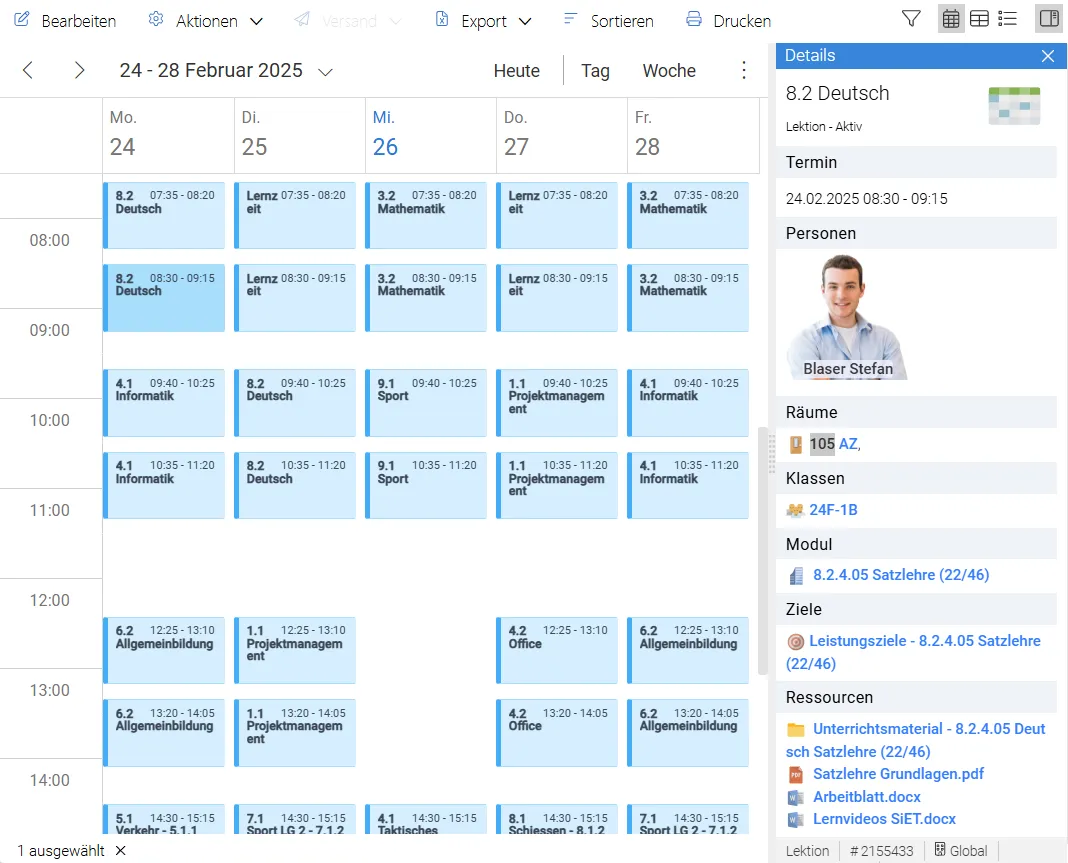 Stundenplan-Kommunikation