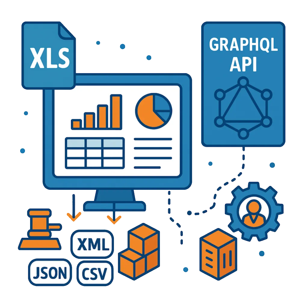 Interfaces SwissMentor - Excel, API GraphQL, XML, JSON, export et import CSV